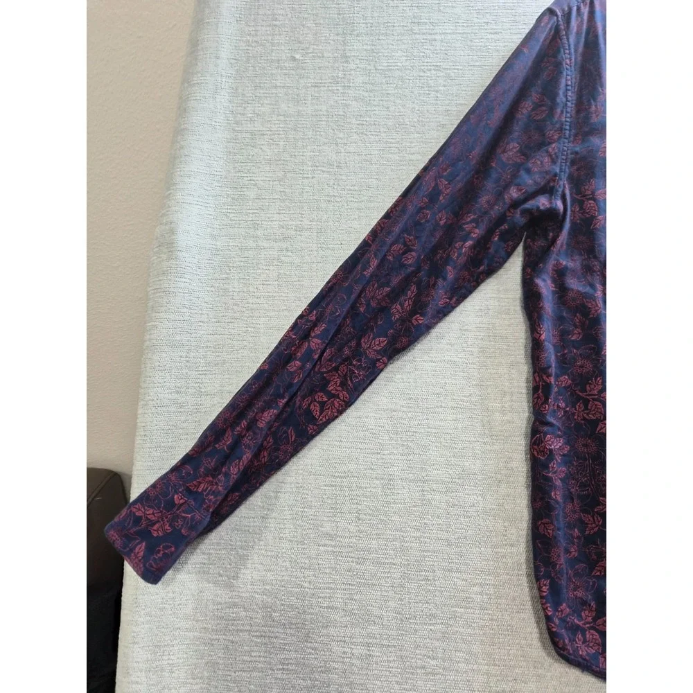 Banana Republic Shirt Mens Large Multicolor Floral Untucked Slim Fit Button Down